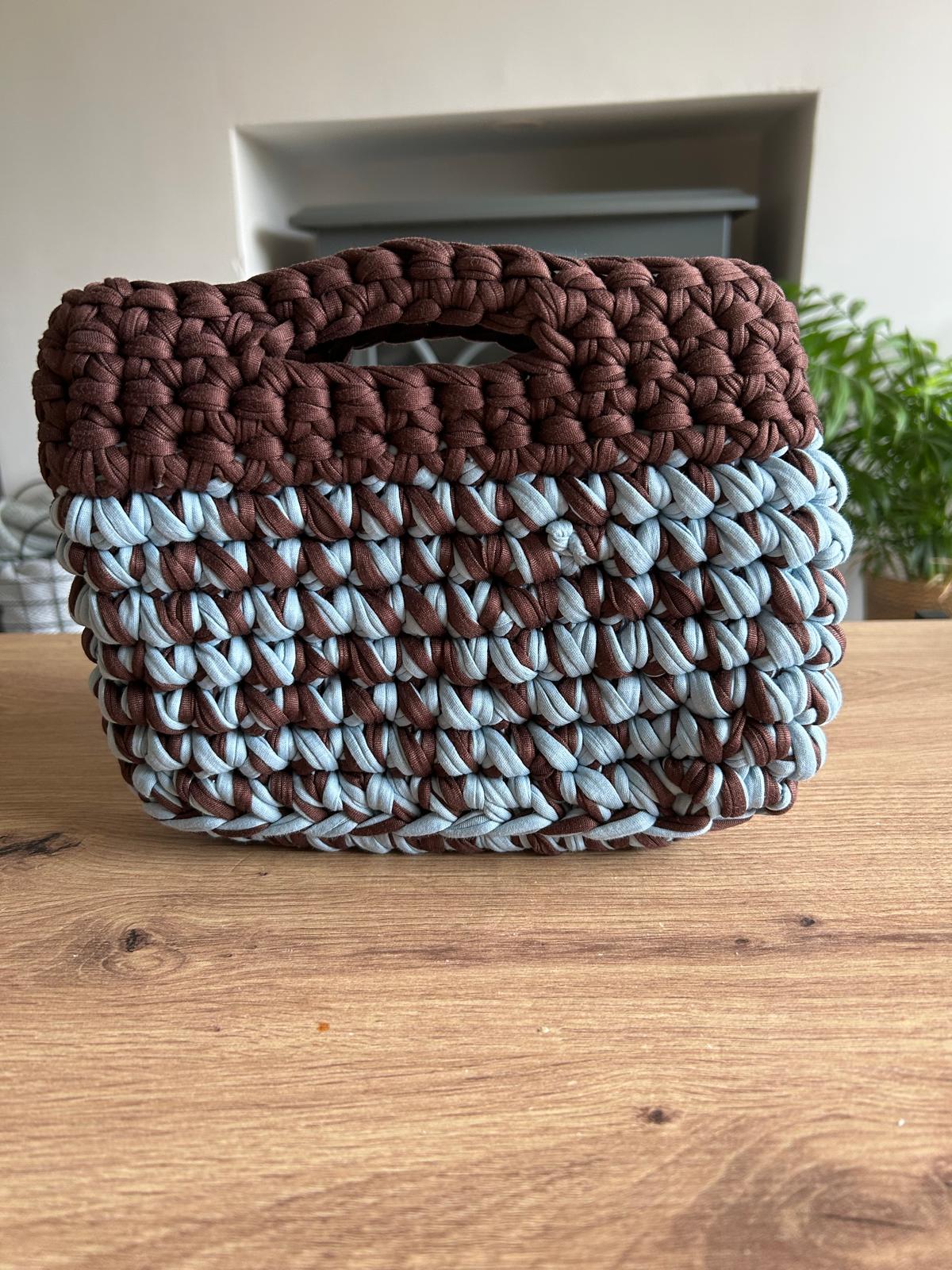 Blue and Brown Mini Tote