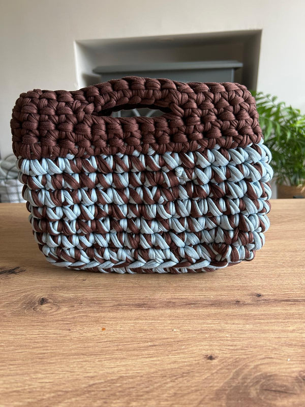Blue and Brown Mini Tote