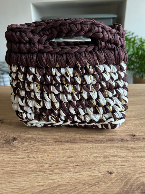 Brown and Gold Mini Tote